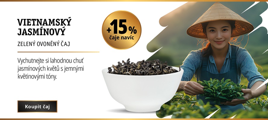 AKCE VIETNAM JASMÍNOVÝ ZELENÝ +15% ČAJE NAVÍC