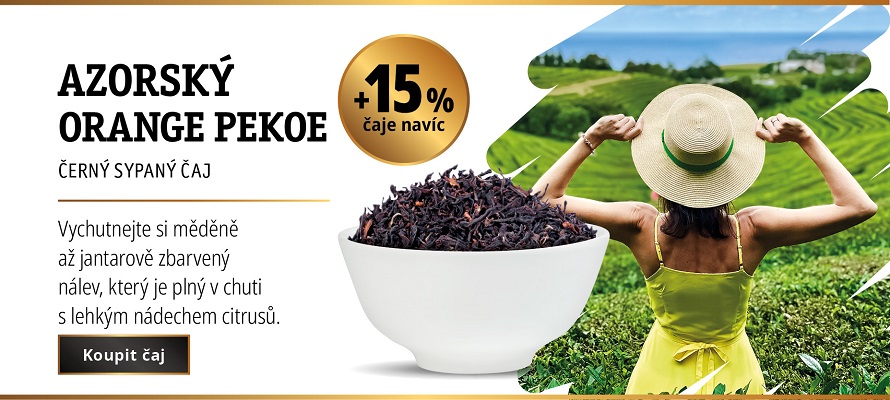AZORSKÝ ČAJ ORANGE PEKOE +15% ČAJE NAVÍC