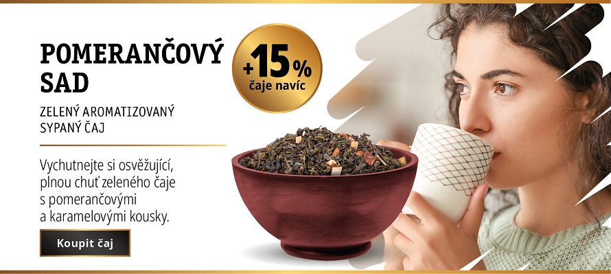 ZELENÝ ČAJ POMERANČOVÝ SAD +15% ČAJE NAVÍC