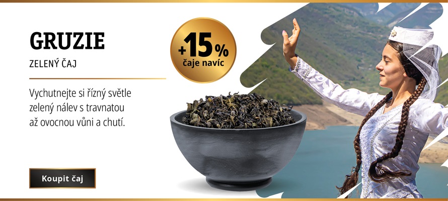 AKCE ZELENÝ ČAJ GRUZIE +15% ČAJE NAVÍC