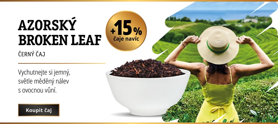 AKCE ČERNÝ AZORSKÝ ČAJ BROKEN LEAF +15% ČAJE NAVÍC.
