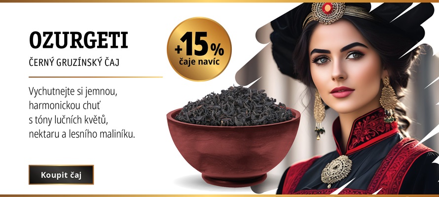 AKCE OZURGETI ČERNÝ ČAJ GRUZIE +15% ČAJE NAVÍC