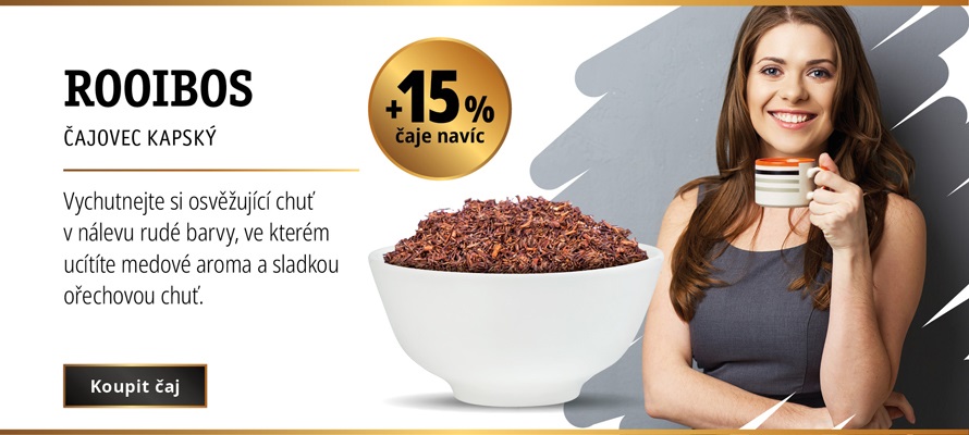 AKCE ROIBOOS ČAJOVEC KAPSKÝ +15% ČAJE NAVÍC