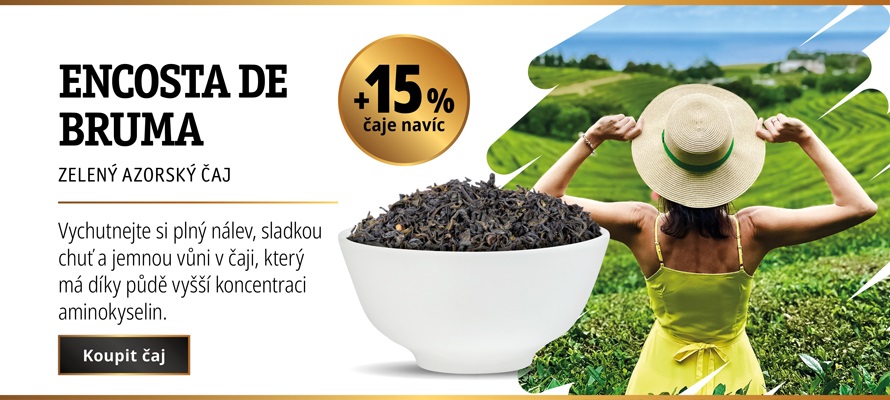 AKCE ZELENÝ AZORSKÝ ČAJ ENCOSTA DE BRUMA +15% ČAJE NAVÍC.