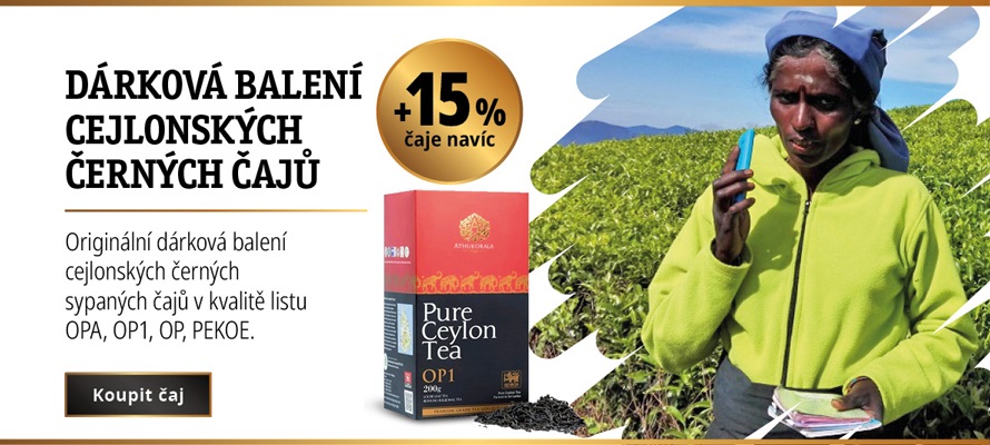 AKCE DÁRKOVÉ BALENÍ SYPANÝCH CEJLONSKÝCH ČAJŮ +15% ČAJE NAVÍC